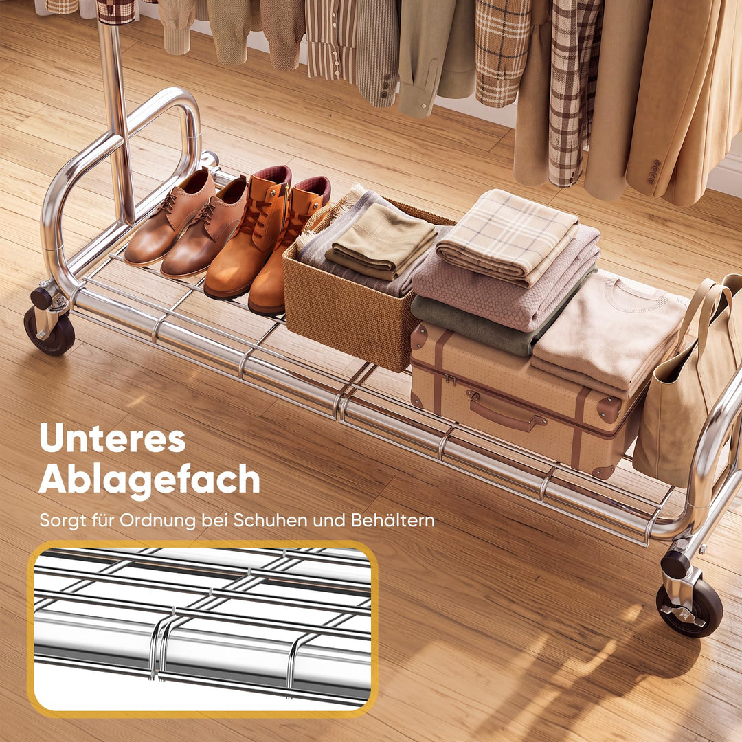 Kleiderständer auf Rollen 3-in-1 Metall verchromt 204 kg Tragkraft - Bild 7