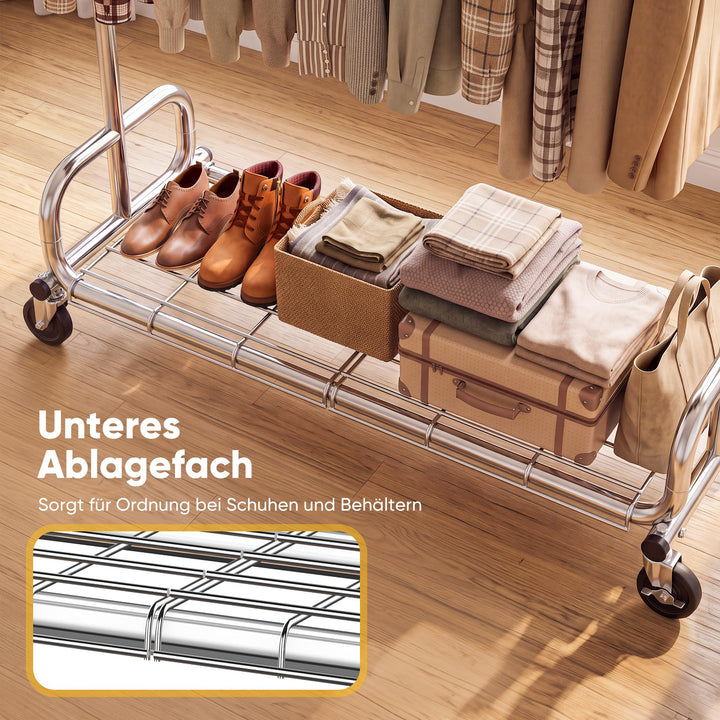 Kleiderständer auf Rollen 3-in-1 Metall verchromt 204 kg Tragkraft - Bild 7