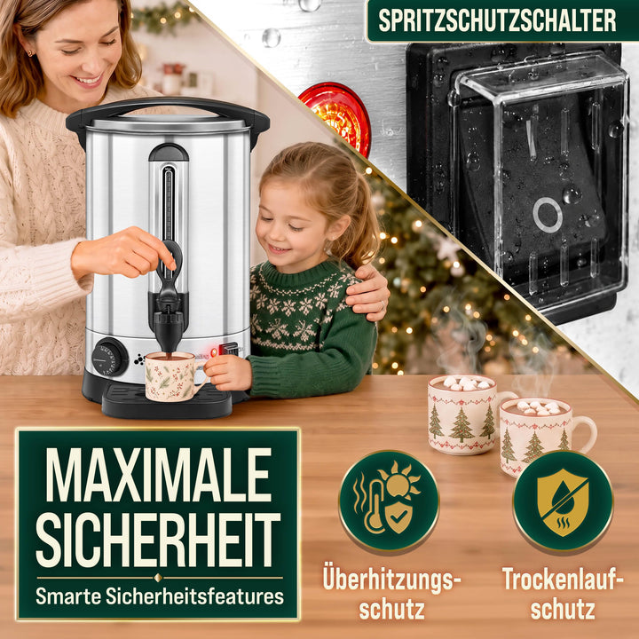 Glühweinkocher 20L Edelstahl mit Zapfhahn &amp; Thermostat 1500W - Bild 2