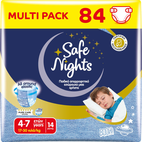 Bettnässen Höschen Nacht Kinder 4-7 Jahre 17-30 kg 84 Stück
