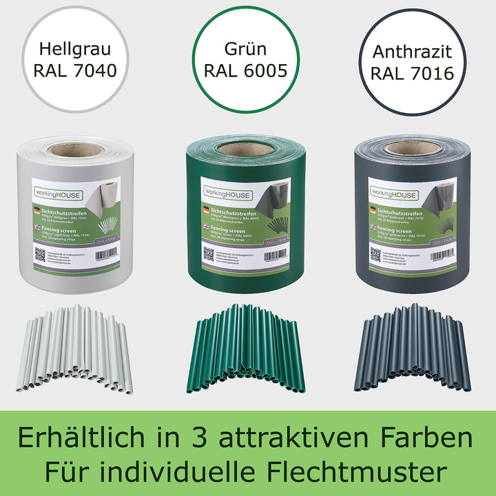 Sichtschutzstreifen Doppelstabmatten PVC 650g/m² 4x35m Anthrazit - Bild 6