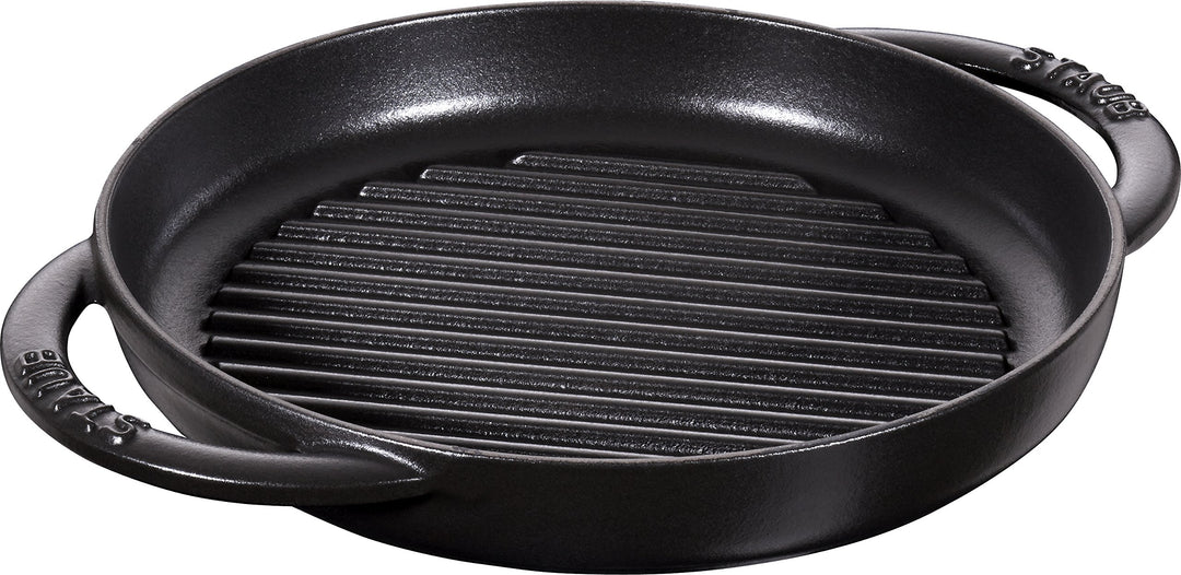 Grillpfanne rund Gusseisen 22 cm für Induktion &amp; Backofen