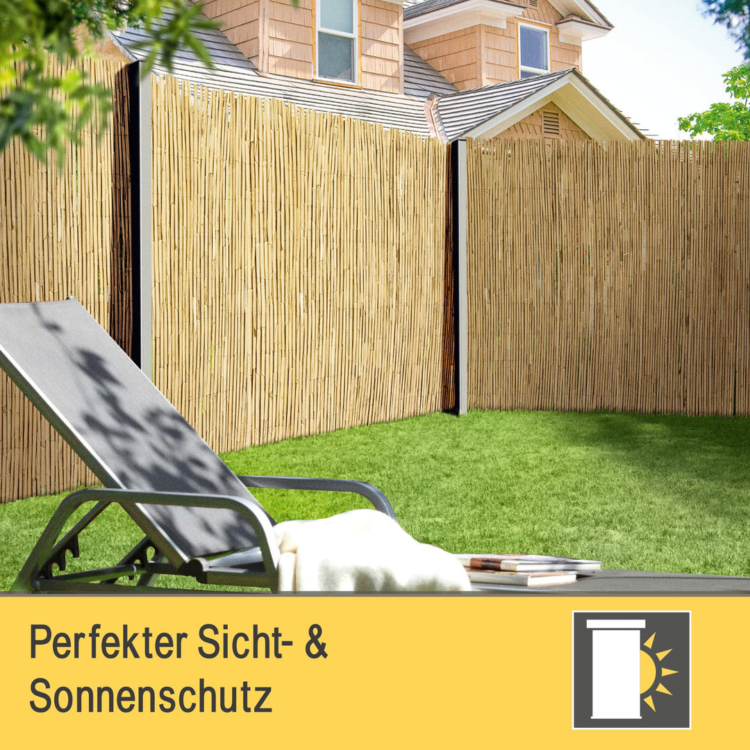 Schilfmatte Sichtschutz 100% Schilf Indoor Outdoor Natur - Bild 2