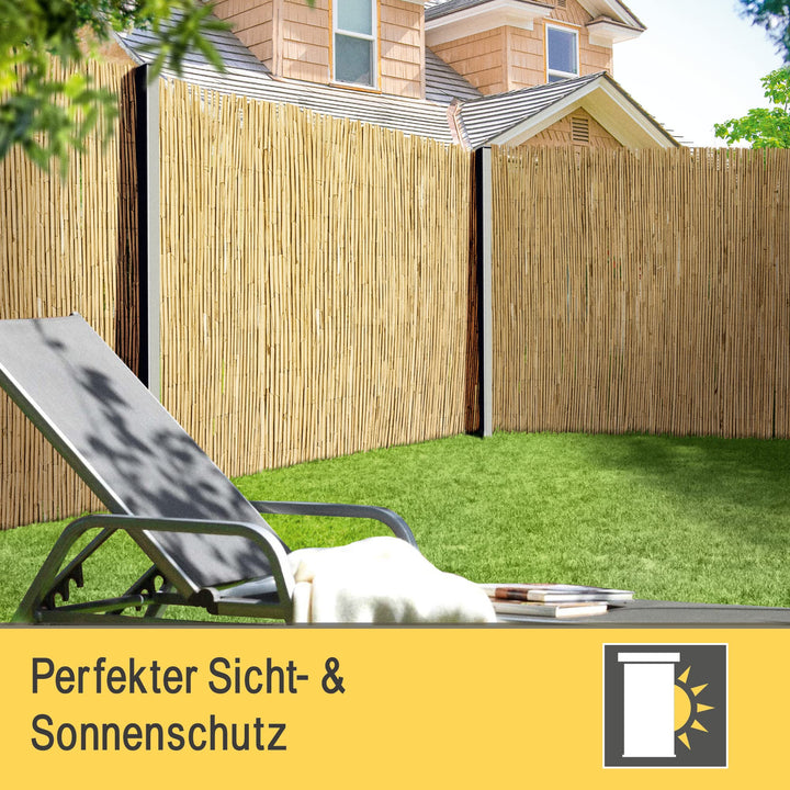 Schilfmatte Sichtschutz 100% Schilf Indoor Outdoor Natur - Bild 2