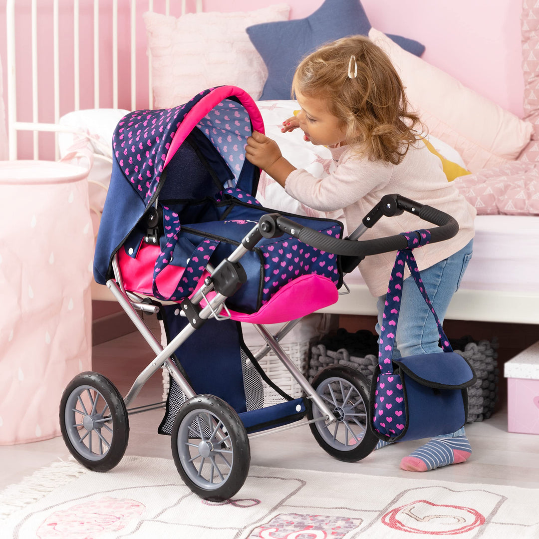 Kombi-Puppenwagen Einhorn 2-in-1 mit Tragetasche höhenverstellbar - Bild 5