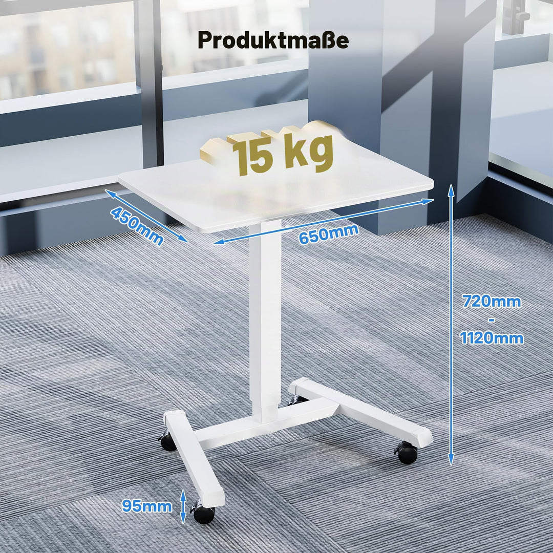 Mobiler Stehtisch höhenverstellbar 65x45cm mit Rollen bis 15kg - Bild 3