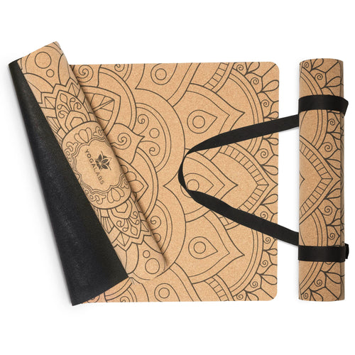 Yogamatte Kork & Naturkautschuk 183x61 cm mit Tragegurt
