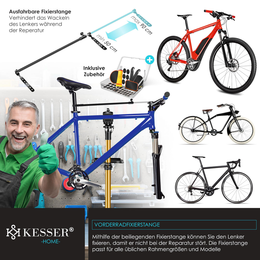 Fahrrad-Montageständer Aluminium 360° drehbar bis 50 kg höhenverstellbar - Bild 4