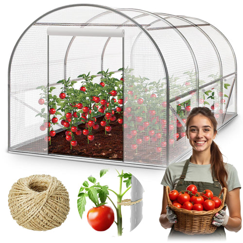 Folientunnel Gewächshaus 2×3,5 m PE-Folie UV-beständig 6 Fenster