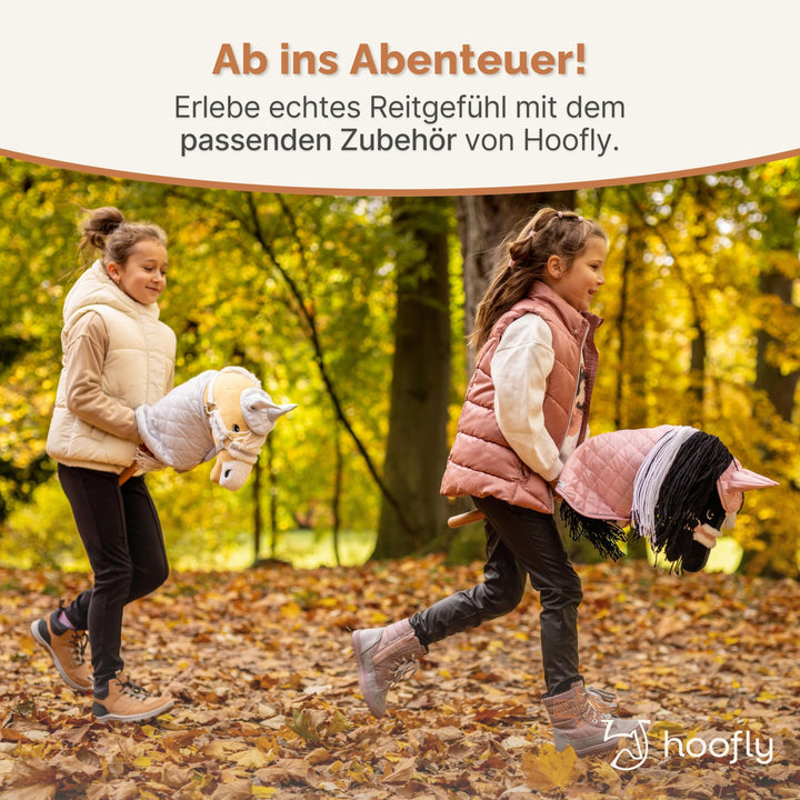 Steckenpferd Hobby Horse mit Wollmähne &amp; Trense, 40 cm Stab - Bild 5