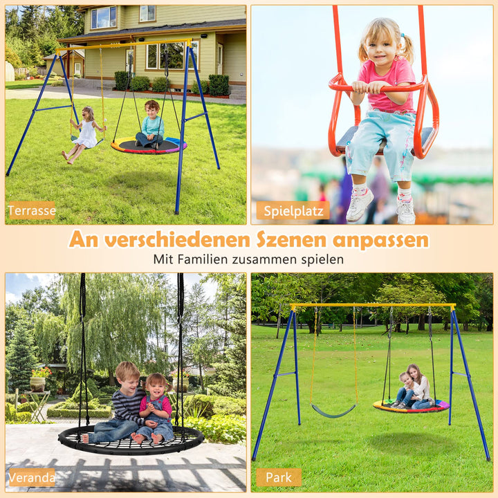 Doppelschaukel mit Gestell Stahl 300 kg Kinderschaukel + Nestschaukel - Bild 7
