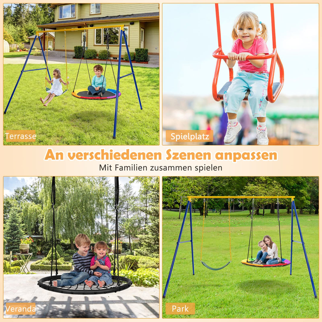Schaukelgestell Metall A-Rahmen 300 kg Outdoor mit Karabinern - Bild 7