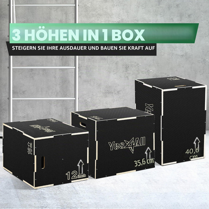 Plyo Box Holz 3-in-1 rutschfest 40x35x30 cm bis 204 kg - Bild 2