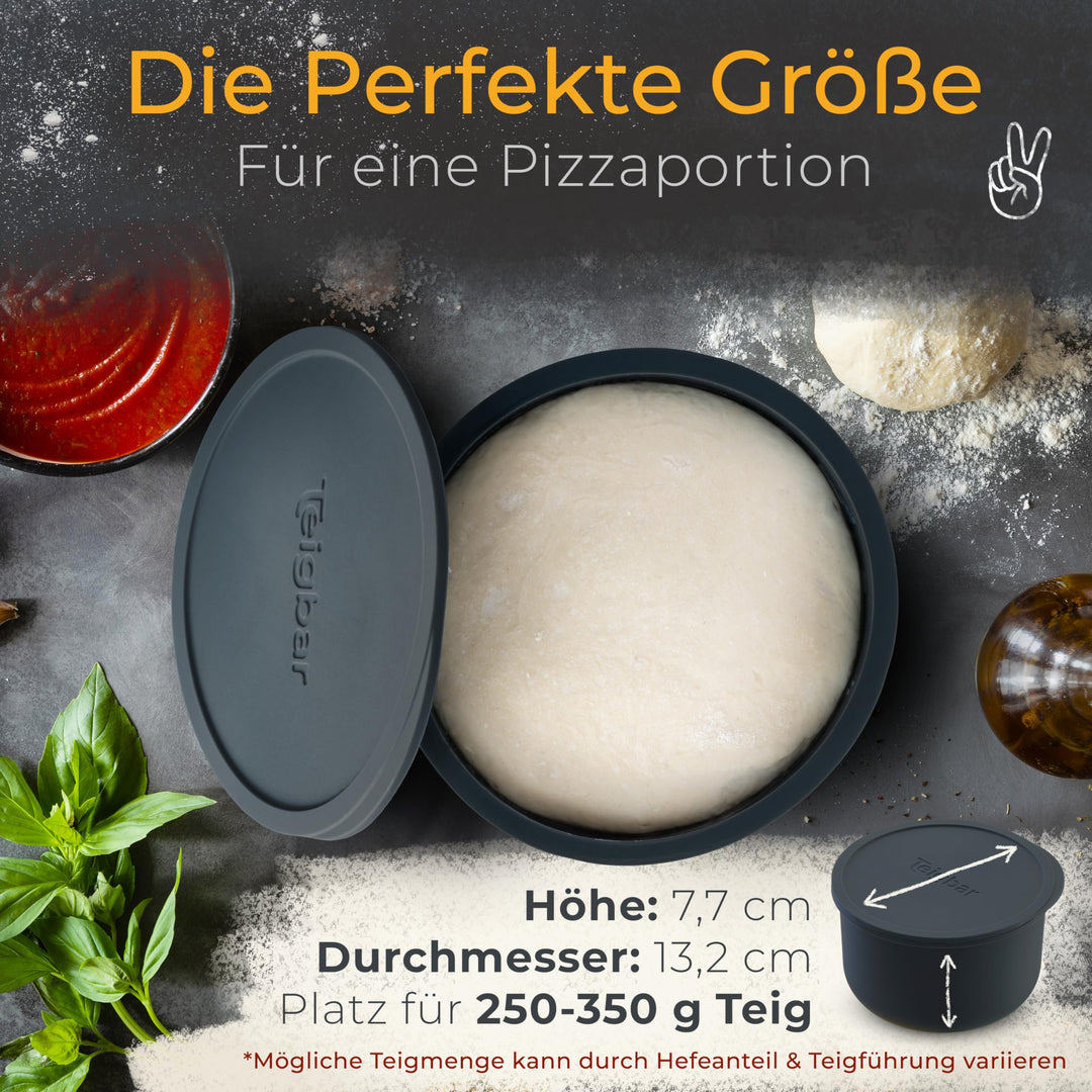 Pizzateigbox Silikon mit Deckel 6er-Set für je 350g Teig - Bild 3
