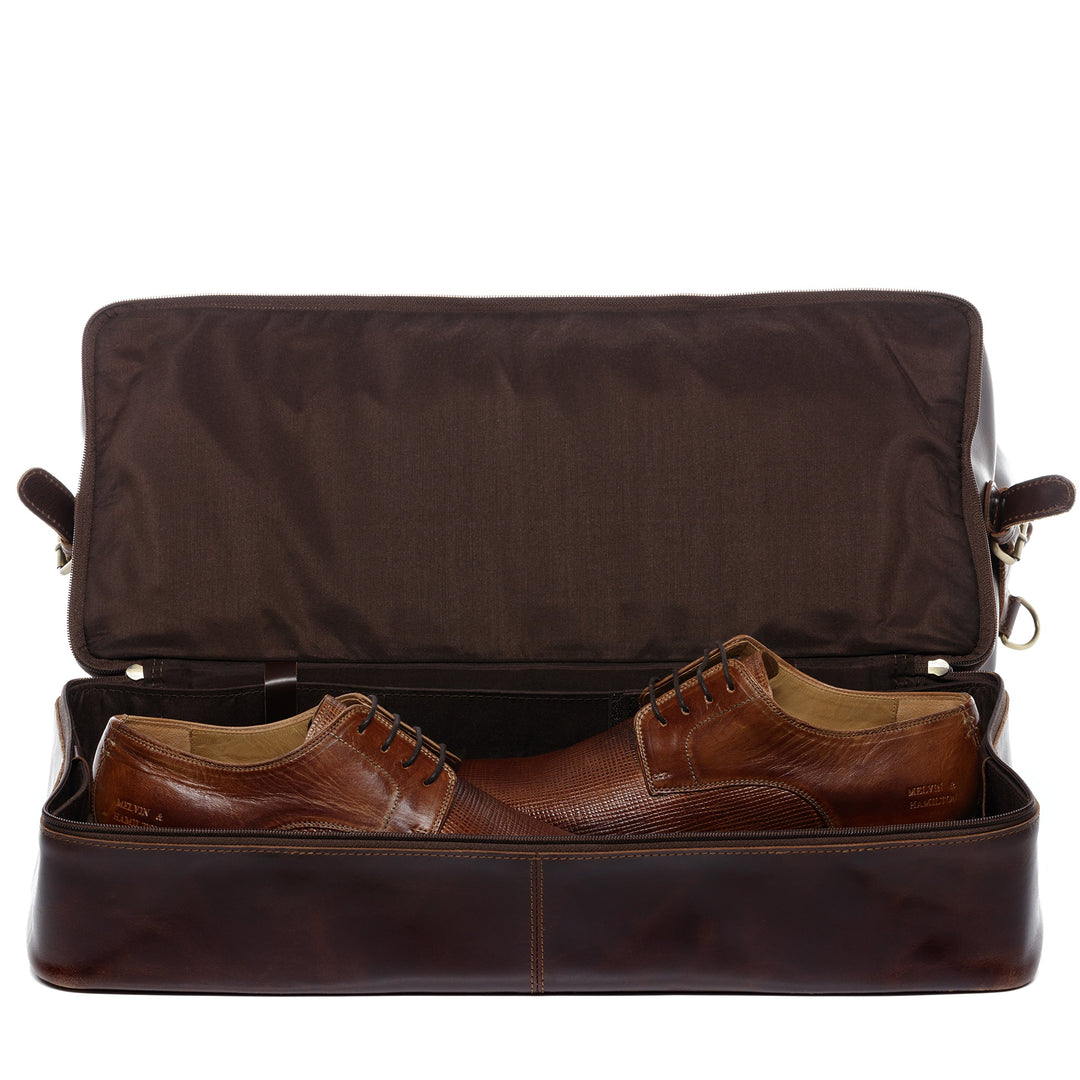 Reisetasche Leder XL mit Schuhfach Braun-Cognac Weekender Herren - Bild 6