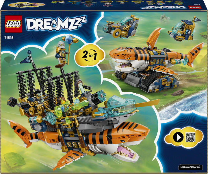 Klemmbaustein-Set 2-in-1 Tigerhai-Fahrzeug &amp; Piratenschiff 1548 Teile ab 9 Jahren - Bild 10