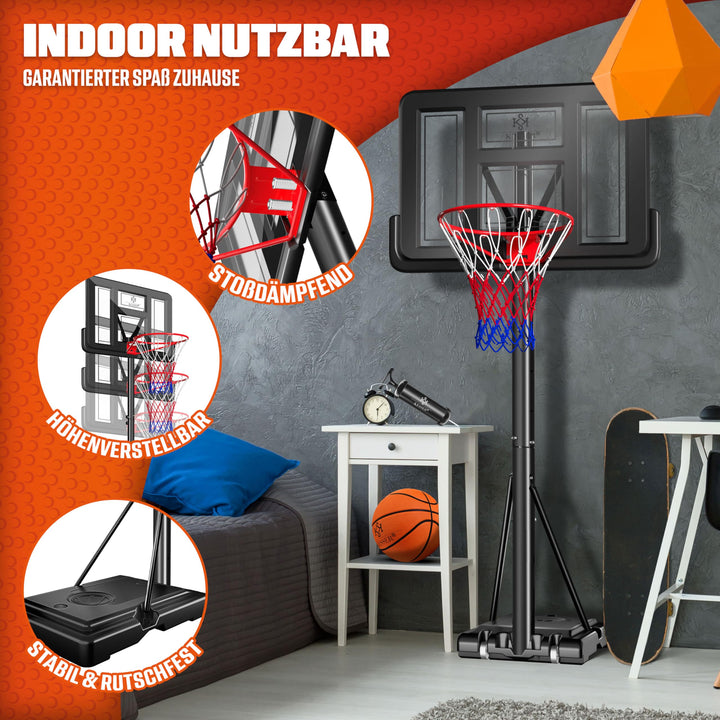 Basketballkorb mit Ständer höhenverstellbar 230–305 cm mit Rollen - Bild 3