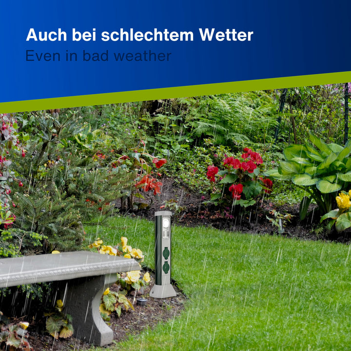 Gartensteckdosensäule 2-fach mit 24h-Zeitschaltuhr IP44 52cm - Bild 10