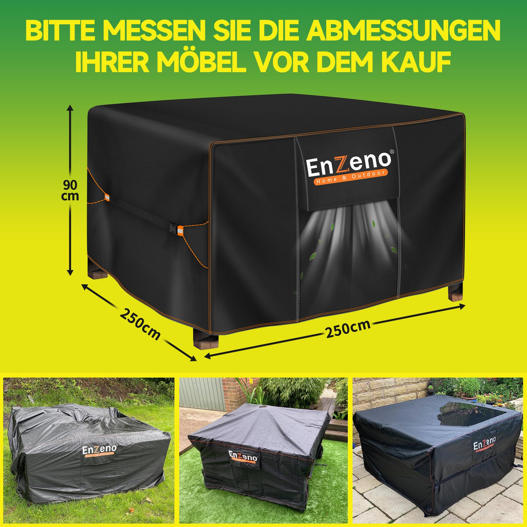 Gartenmöbel Abdeckplane Oxford 420D wasserdicht 250x250x90 cm - Bild 7
