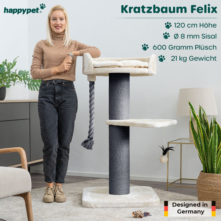 Kratzbaum grosse Katzen Natursisal 120 cm Stamm Ø 18 cm - Bild 2