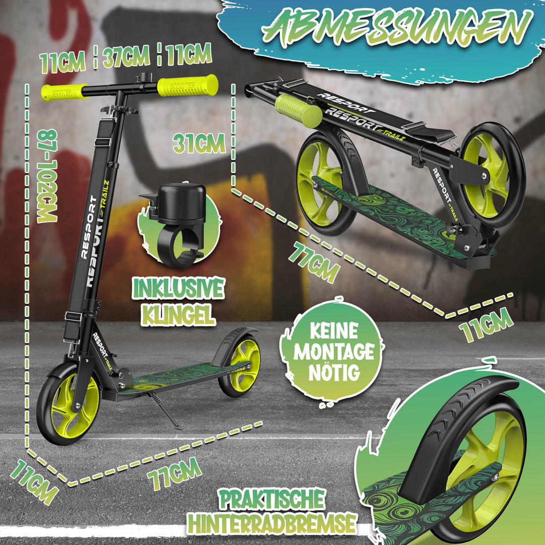 Cityroller klappbar 200mm PU-Rollen höhenverstellbar bis 100kg - Bild 8