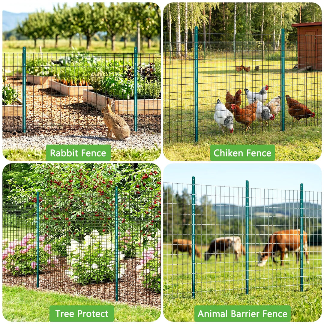 Zaunpfosten U-Profil verzinkter Stahl 121 cm, 10er-Set grün - Bild 4