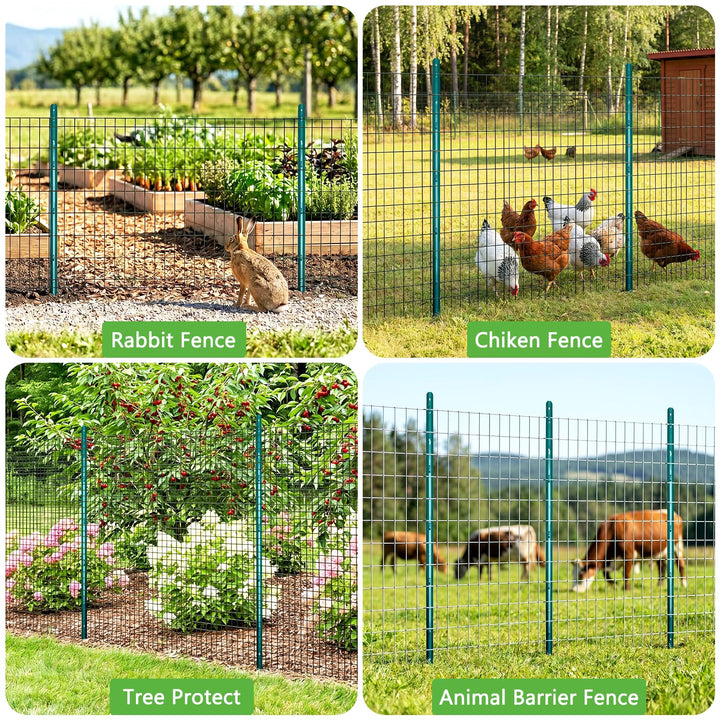 Zaunpfosten U-Profil verzinkter Stahl 121 cm, 10er-Set grün - Bild 4