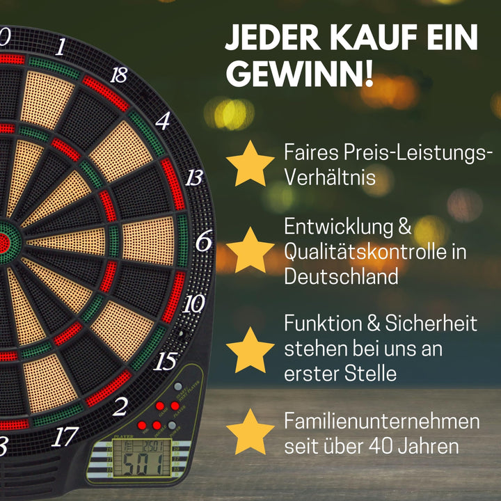 Elektronische Dartscheibe mit LCD-Anzeige 21 Spiele für 4 Spieler - Bild 8