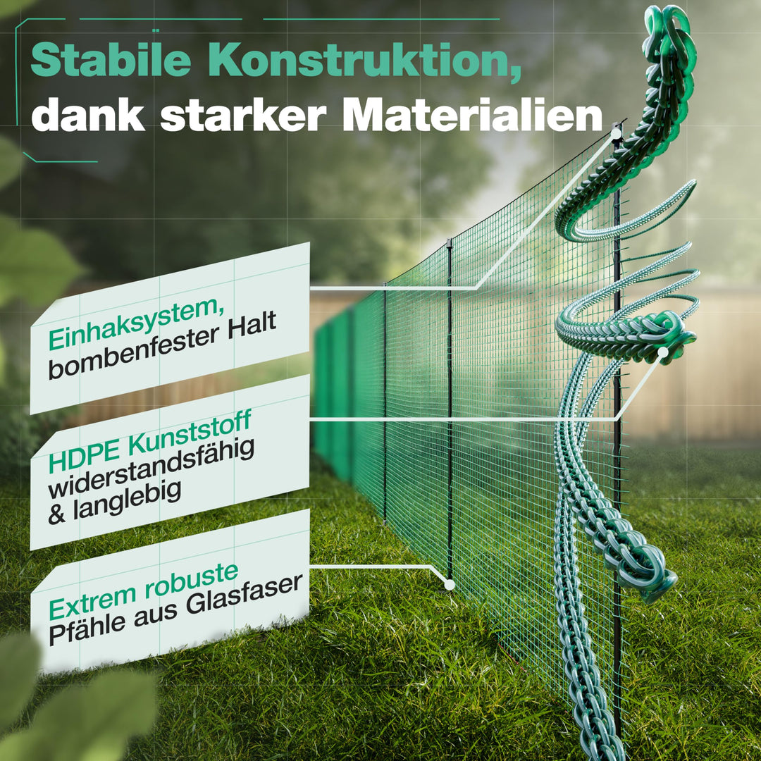 Hundezaun Garten 25 m x 90 cm flexibel aufstellbar - Bild 6