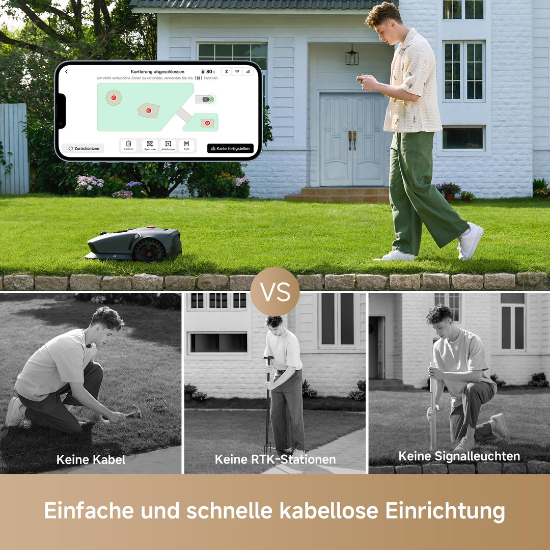 Mähroboter ohne Begrenzungskabel 360° 3D LiDAR bis 1000 m² Rasen - Bild 3
