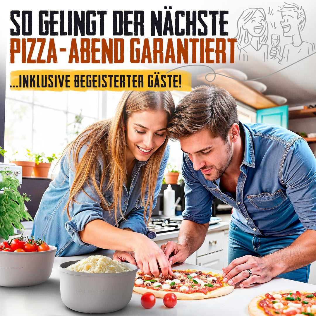Pizzaballenbox Silikon 6er-Set mit Deckel und Teigspatel - Bild 5