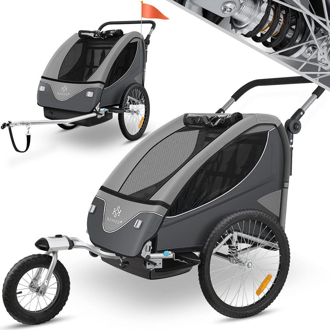 Fahrradanhänger 2-in-1 mit Jogger-Funktion für 1-2 Kinder bis 40 kg