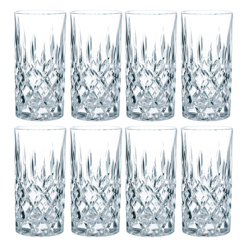 Longdrinkglas Kristallglas 8er-Set 375 ml mit Schliff
