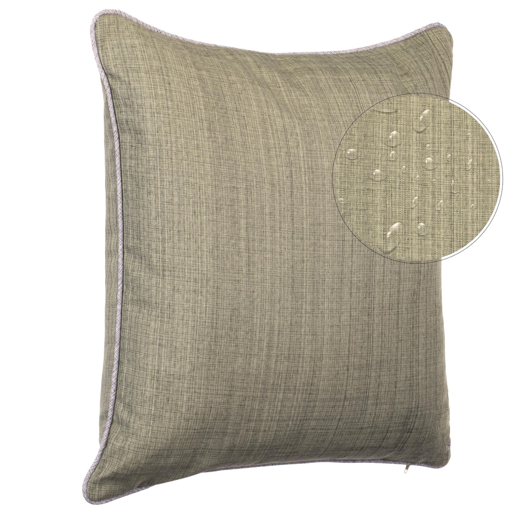 Outdoor-Kissen 4er Set 45x45 cm Leinenoptik wasserabweisend Taupe - Bild 5