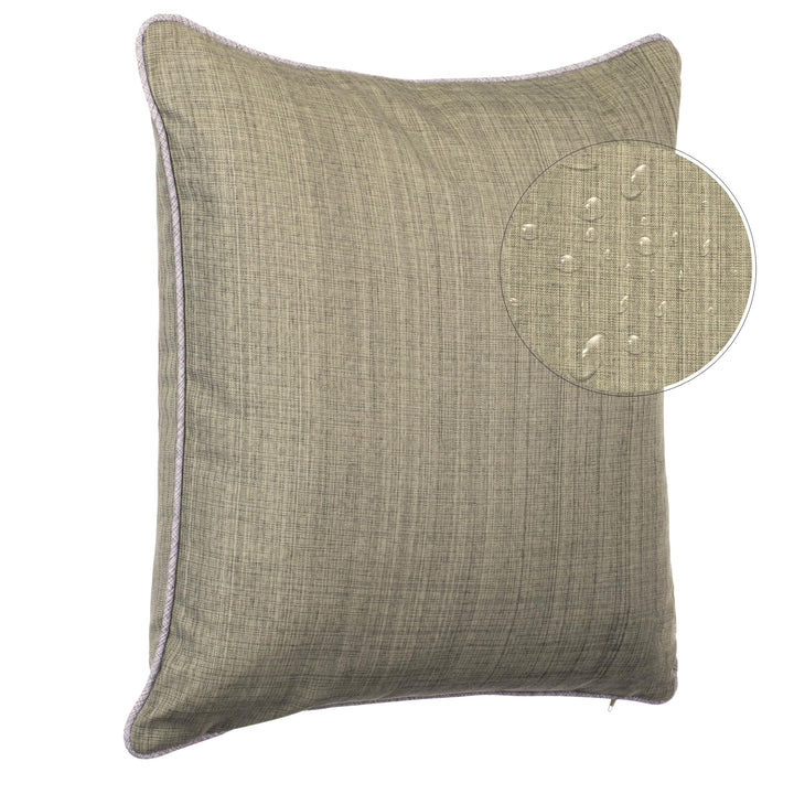 Outdoor-Kissen 4er Set 45x45 cm Leinenoptik wasserabweisend Taupe - Bild 5