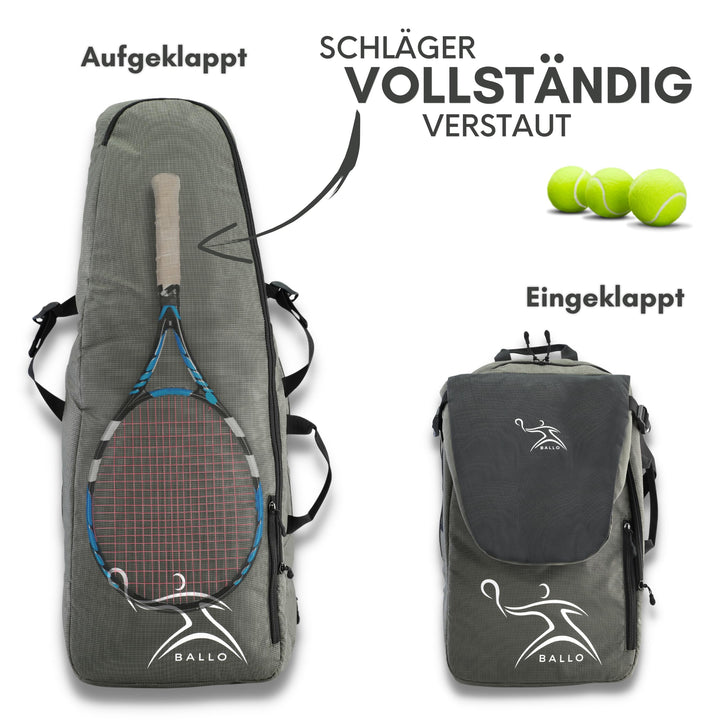 Tennisrucksack mit Schlägerfach und Schuhfach für Damen und Herren - Bild 2