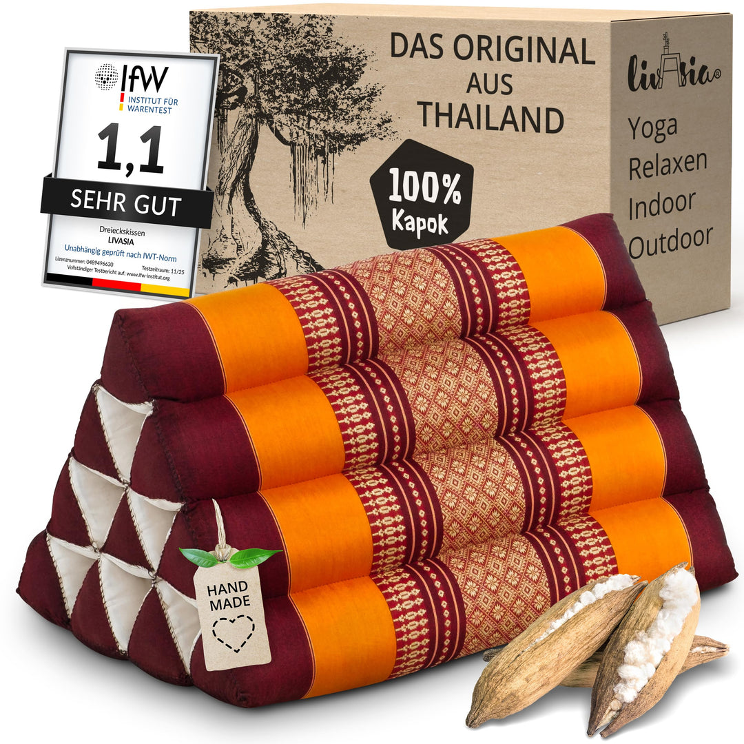Dreieckskissen Kapok 30x50x30cm für Garten und Meditation