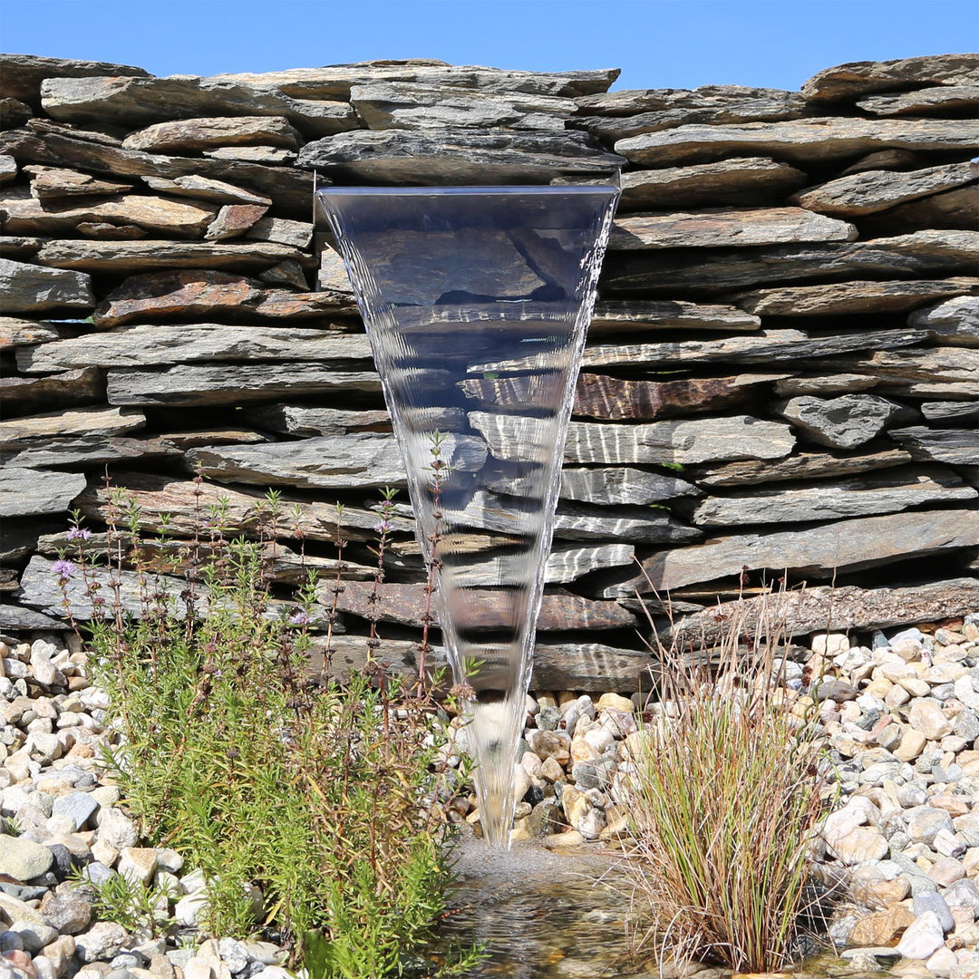 Wasserfall Element Edelstahl 30cm für Teich Gabione Mauer - Bild 5