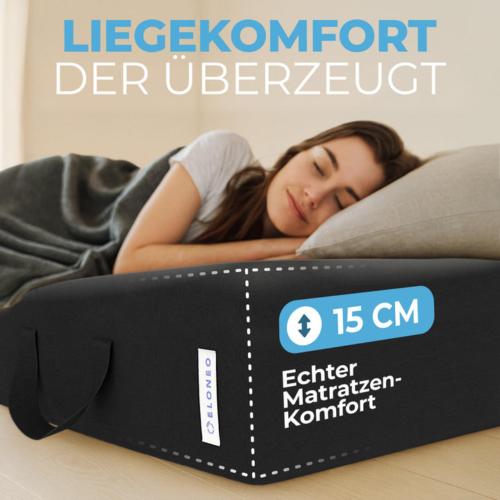 Klappmatratze Schaumstoff 15 cm dreifach faltbar 90x200 cm - Bild 5