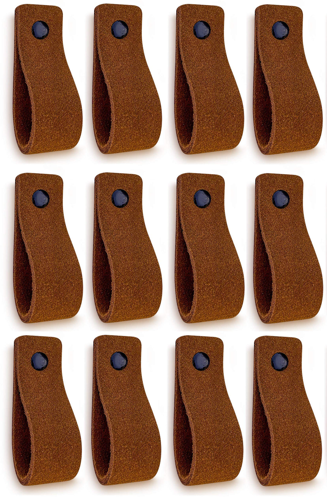Möbelgriffe Wildleder Cognac 16,5 cm 12er-Set mit Schrauben