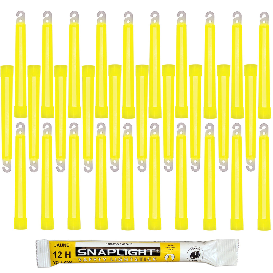 Knicklichter Gelb 30er-Pack 15 cm mit Haken 12 h Leuchtdauer