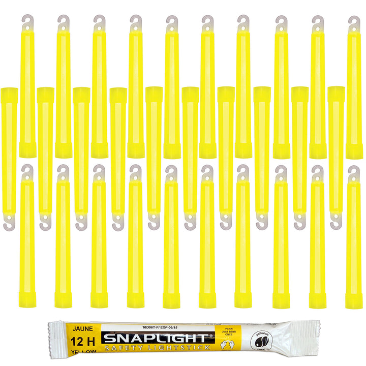 Knicklichter Gelb 30er-Pack 15 cm mit Haken 12 h Leuchtdauer