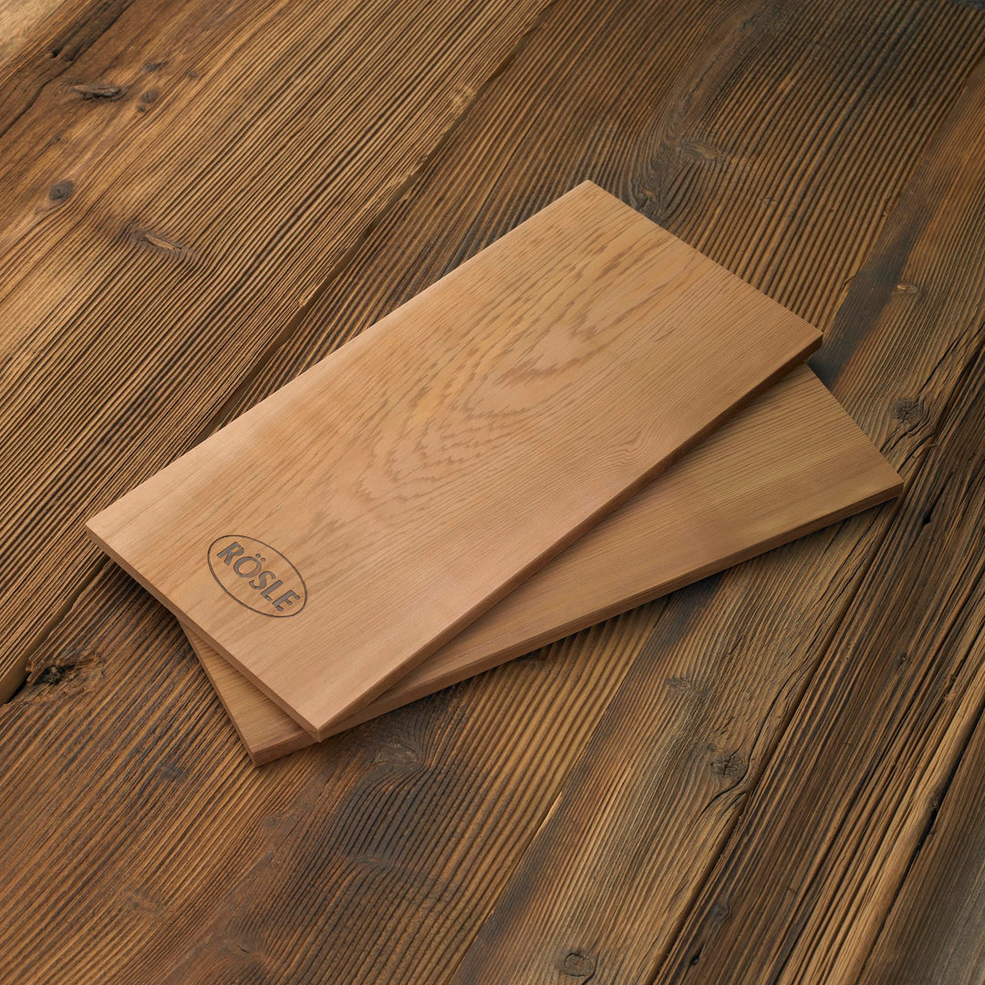 Grillplanke Zedernholz 40x19,5 cm für Fisch &amp; Fleisch, 2er-Set - Bild 2