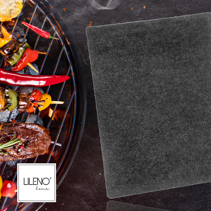 Grillmatte Bodenschutz 80x120 cm Anthrazit feuerhemmend In- &amp; Outdoor - Bild 4