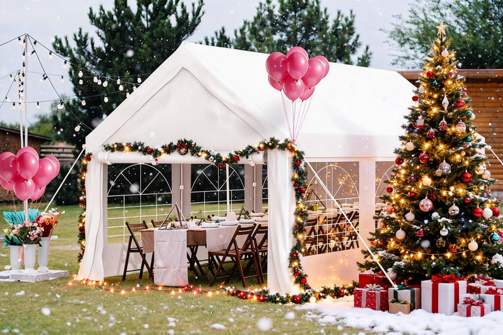 Partyzelt 3x6 m Stahl wasserdicht UV50+ mit PVC-Fenstern - Bild 9