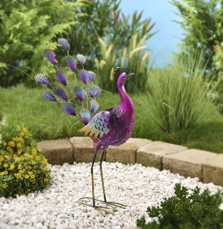 Solar LED Gartenleuchte Pfau-Design bunt für Weg &amp; Beet - Bild 3