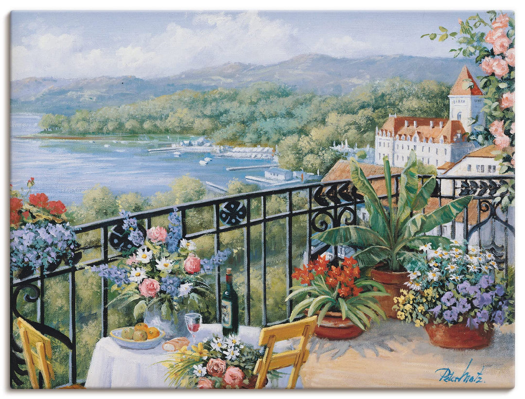 Leinwandbild Garten Landschaft Grün 80x60 cm auf Holzrahmen