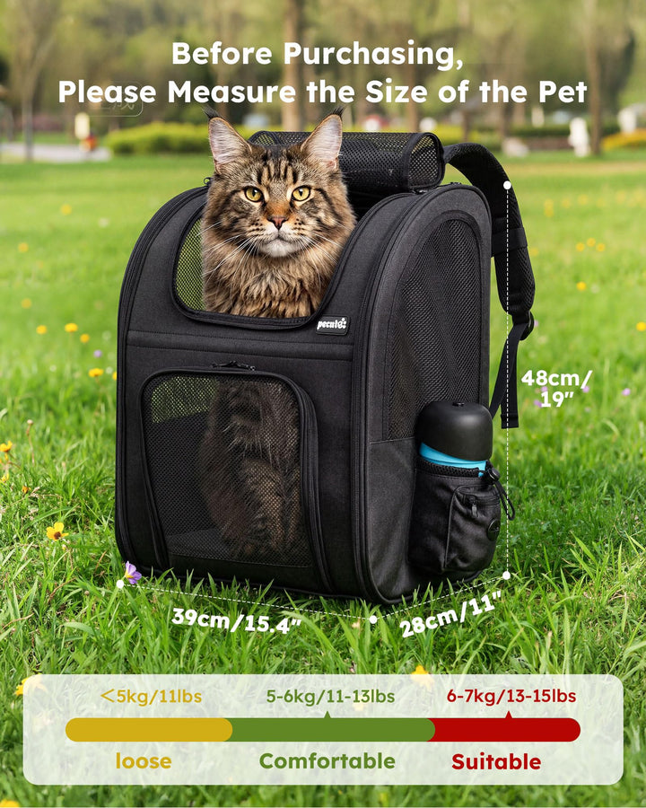 Haustier-Rucksack XL Oxford faltbar mit 4-seitigem Netz für Katzen &amp; Hunde - Bild 2
