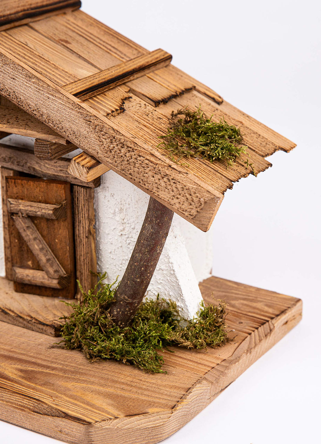 Weihnachtskrippe Holz Handarbeit 40x21x22 cm Echtholz Braun - Bild 4
