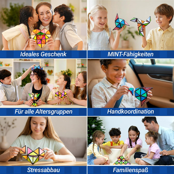 Magnet-Pyramiden-Puzzle leuchtend 12 Teile 243 Magnete STEM-Spielzeug - Bild 5
